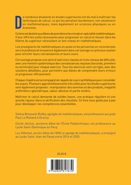 Progresser en calcul - Spécialité Mathématiques