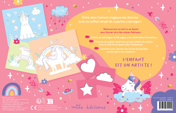 Mon coffret créatif - Licornes à colorier