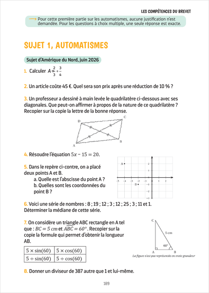Annales Brevet - Toutes les matières - 3e - 2027