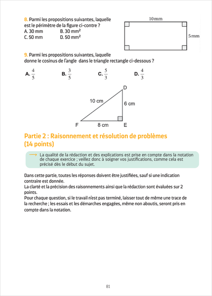Annales Brevet - Maths - Sciences - 3e - 2027