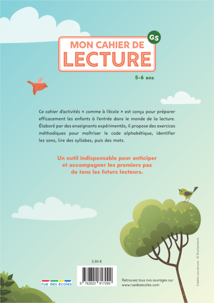 Mon cahier de lecture, débuter sereinement - GS