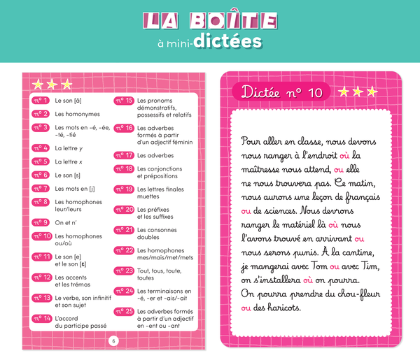 La boîte à mini-dictées - CE2-CM1-CM2