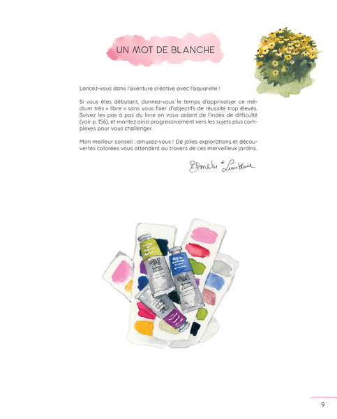 Jardins fleuris à l'aquarelle