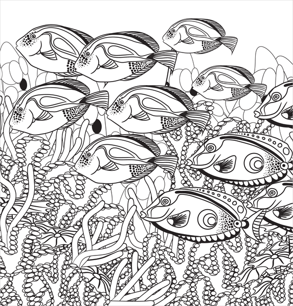 Bleu océan - Coloriages pour me détendre