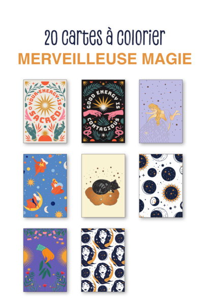 Merveilleuse Magie - 20 cartes à colorier