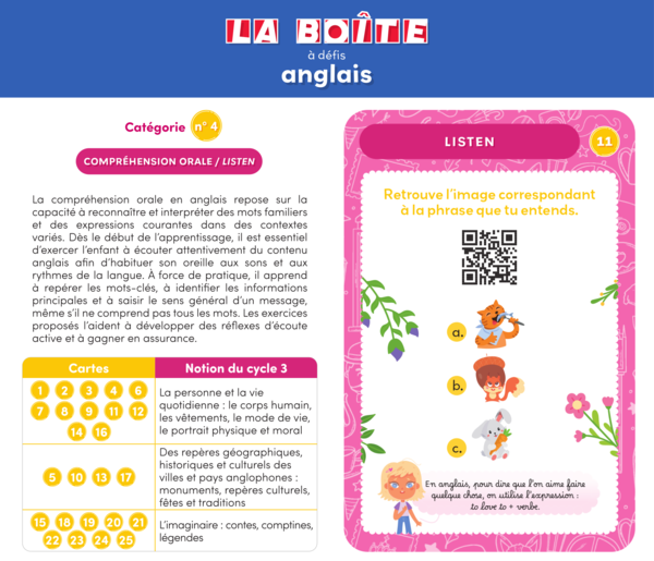 La boîte à défis Anglais - CM1-CM2