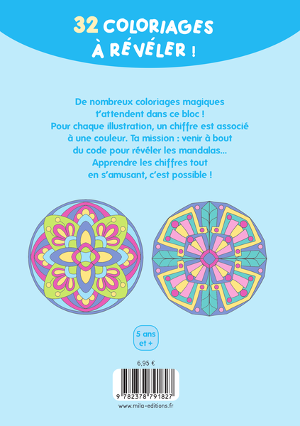 Mon bloc de coloriages magiques - Les chiffres, spécial mandalas