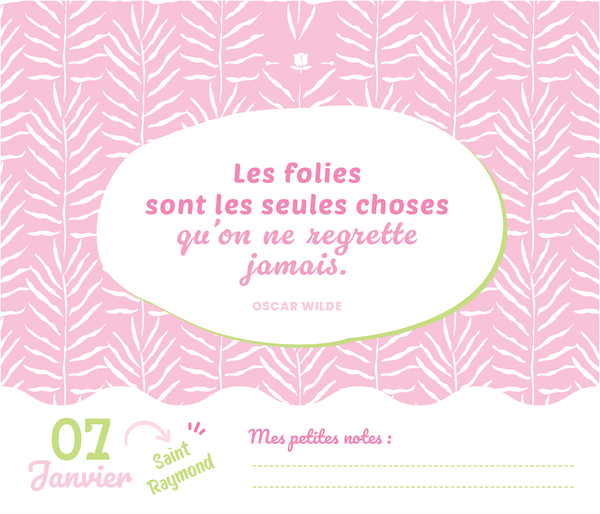 Calendrier Jour après jour - La vie en rose