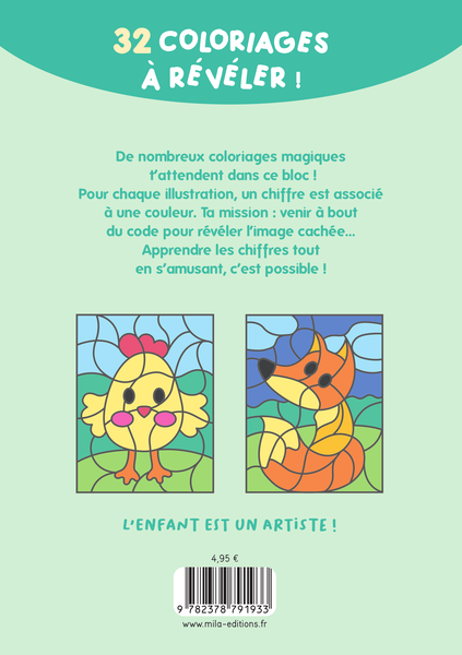 Mon bloc de coloriages magiques - Les chiffres - Les bébés animaux
