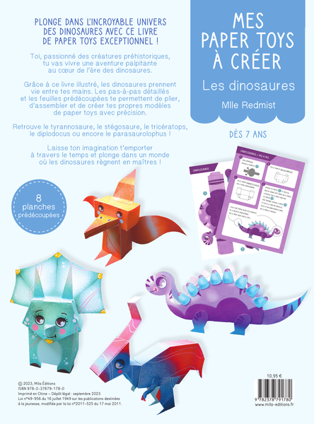 Mes paper toys à créer - Les dinosaures