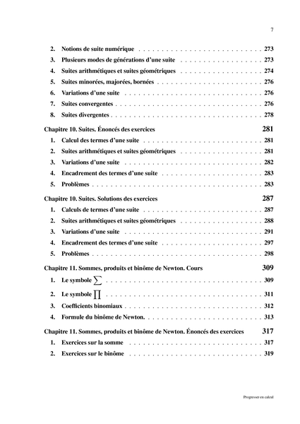 Progresser en calcul - Spécialité Mathématiques