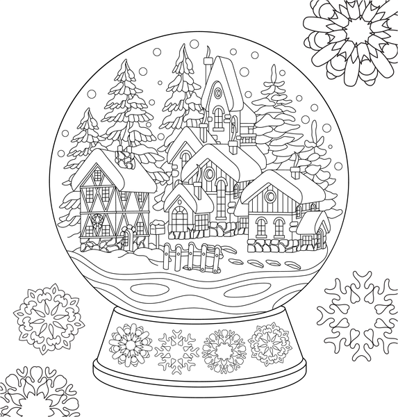 Hiver enchanté - Coloriages pour me détendre