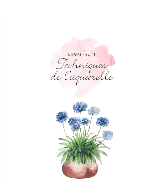 Jardins fleuris à l'aquarelle