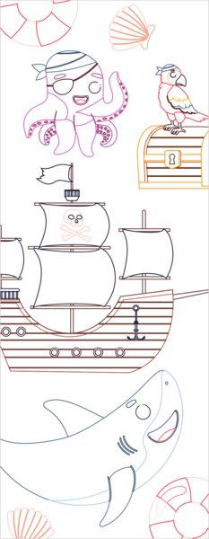 Pirates courageux - Mes petites cartes à colorier