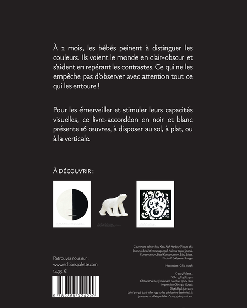 L'art à portée de bébé, en noir et blanc (livre-accordéon)