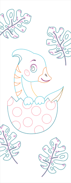 Bébés dinosaures - Mes petites cartes à colorier
