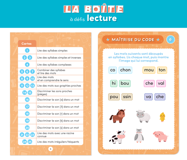 La boîte à défis lecture : lire mieux et plus vite - CP-CE1