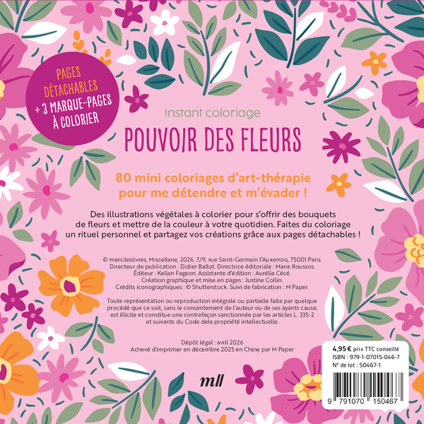 Instant coloriage - Pouvoir des fleurs