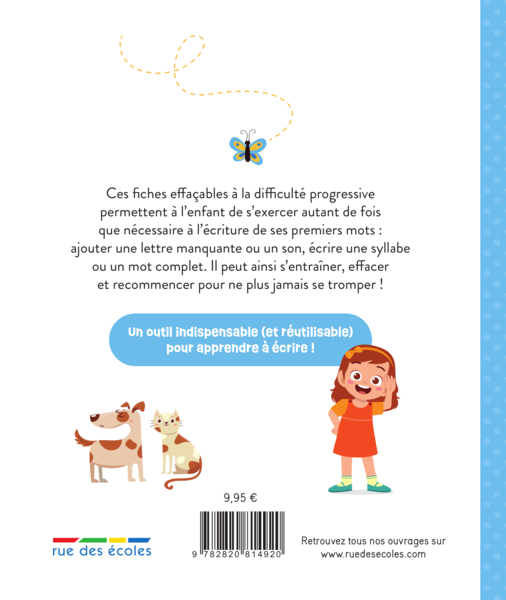 Mes fiches d'entraînement effaçables - Écrire des mots - Grande section-CP
