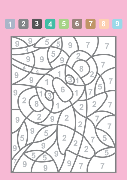 Mon bloc de coloriages magiques - Les chiffres - Les bébés animaux
