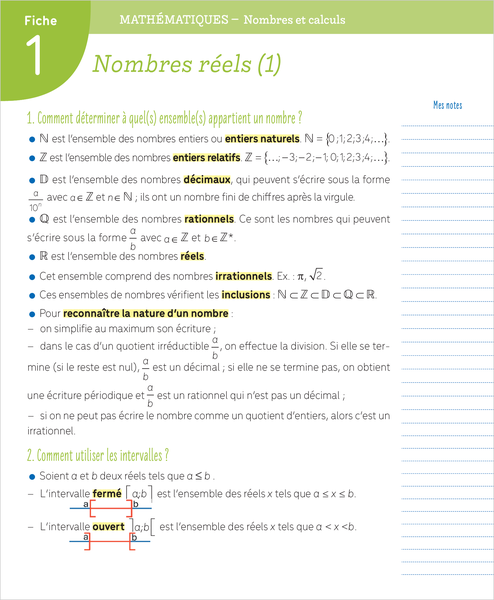 Boite à fiches - Seconde