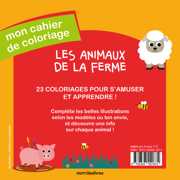 Mon cahier de coloriage - Les animaux de la ferme, dès 3 ans