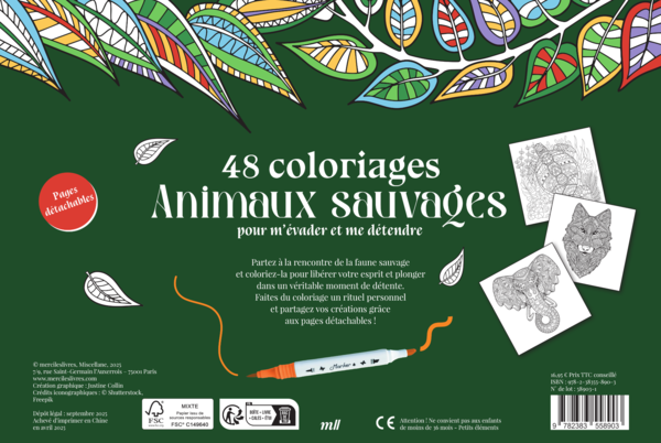 Coffret Coloriages - Animaux sauvages