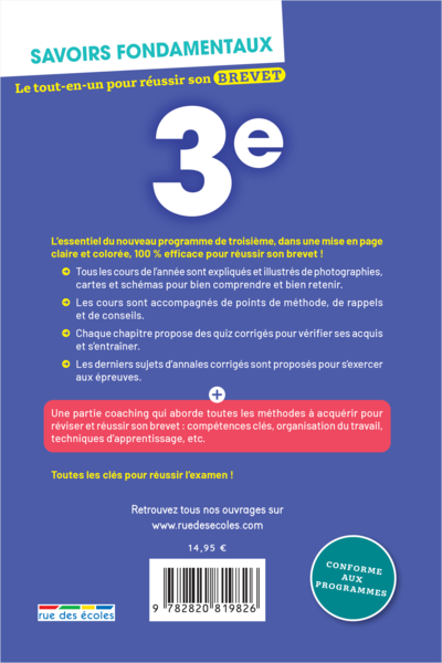 Savoirs fondamentaux 3e - Toutes les matières