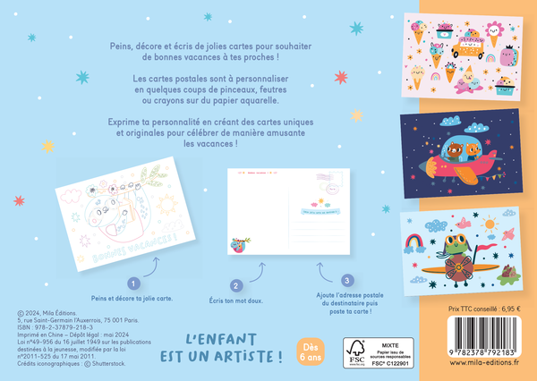Mes belles cartes à décorer - Bonnes vacances !