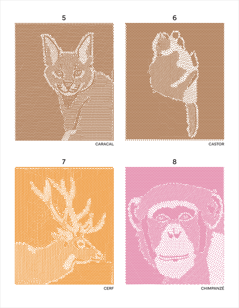 Dots noir & blanc animaux - 45 coloriages mystères
