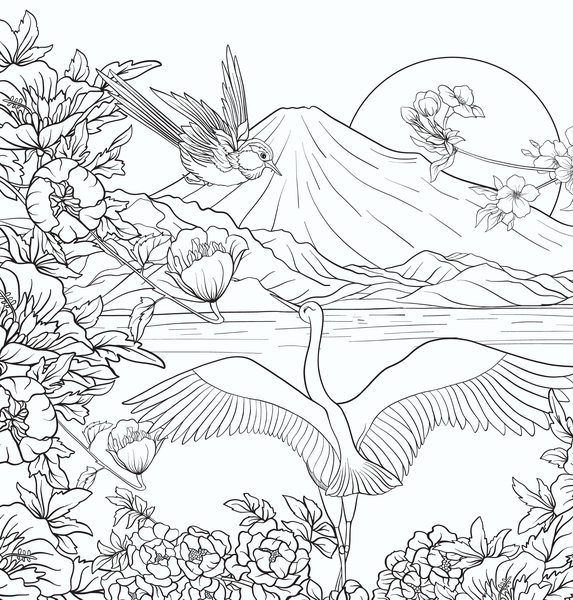 Beautés du Japon - Coloriages pour me détendre