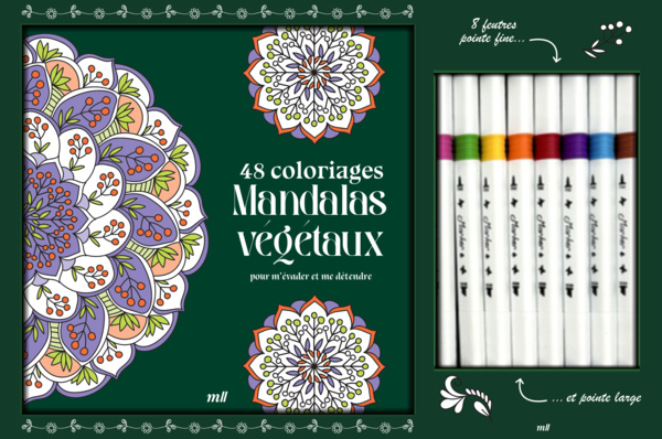 Coffret Coloriages - Mandalas végétaux