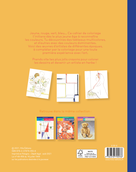 L'art à colorier pour les tout-petits : Les Couleurs
