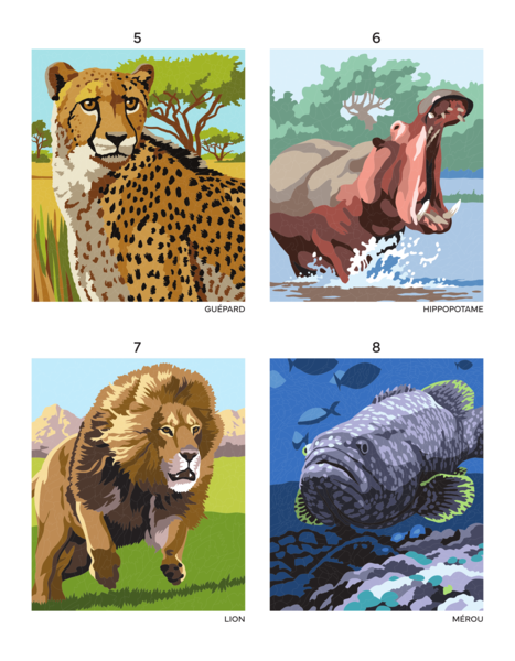 Coloriages mystères - Animaux sauvages
