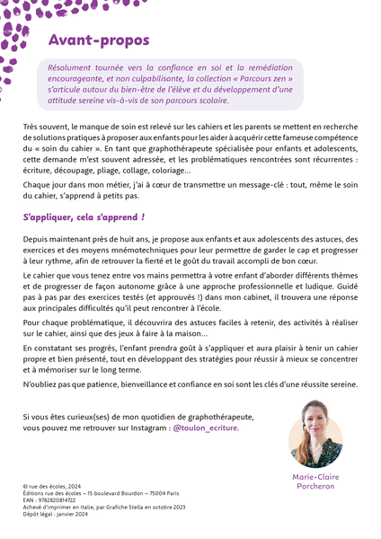 Mon cahier d'activités pour apprendre à m'appliquer, 7 ans et plus