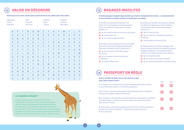 Cahier de jeux - Voyage