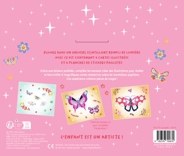 Mes jolies cartes scintillantes - Papillons étincelants