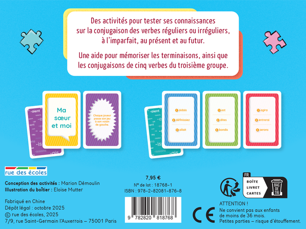 Mes cartes à jouer - Conjugaison, dès 7 ans