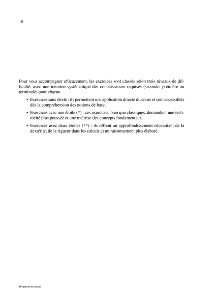 Progresser en calcul - Spécialité Mathématiques