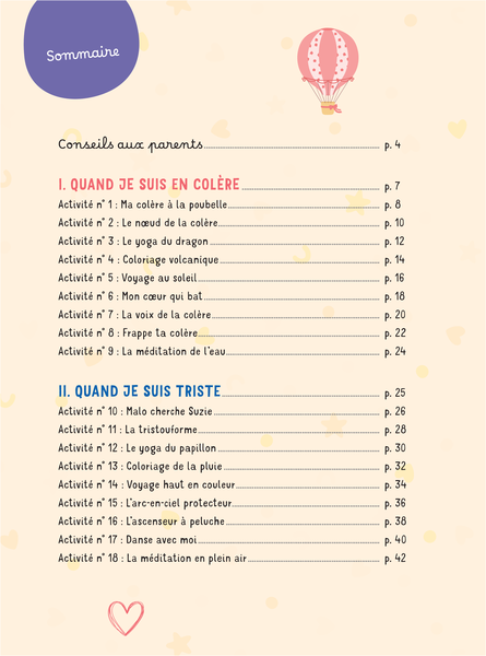 Mon cahier d'activités pour apaiser mes émotions