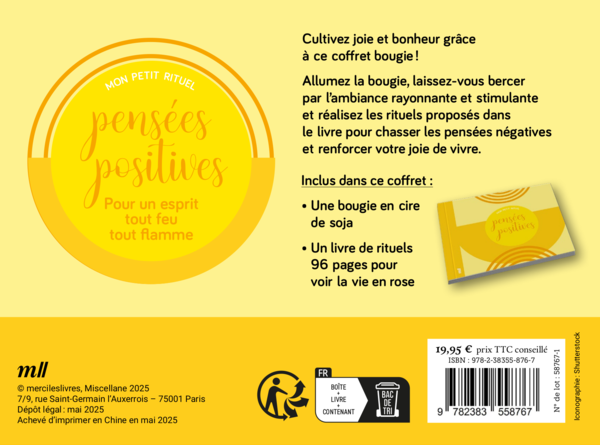 Coffret Bougie - Mon petit rituel - Pensées positives