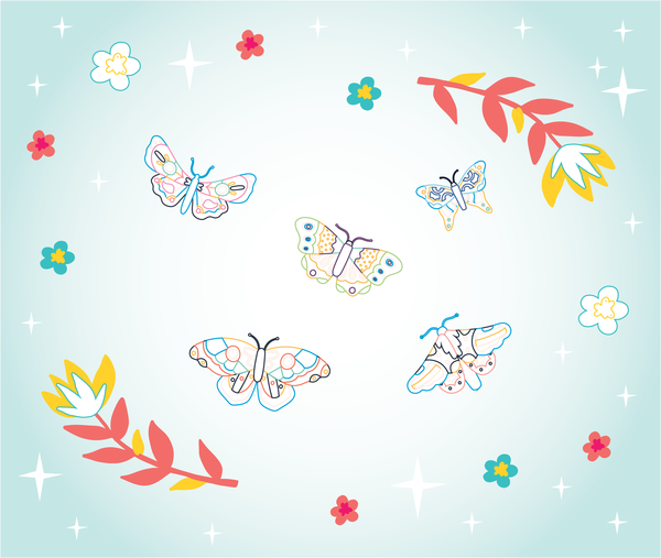Mes jolies cartes scintillantes - Papillons étincelants