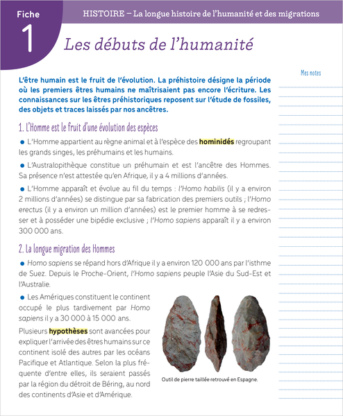 Boite à fiches 6e