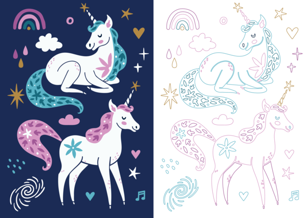 Mon beau carnet de coloriage : Licornes