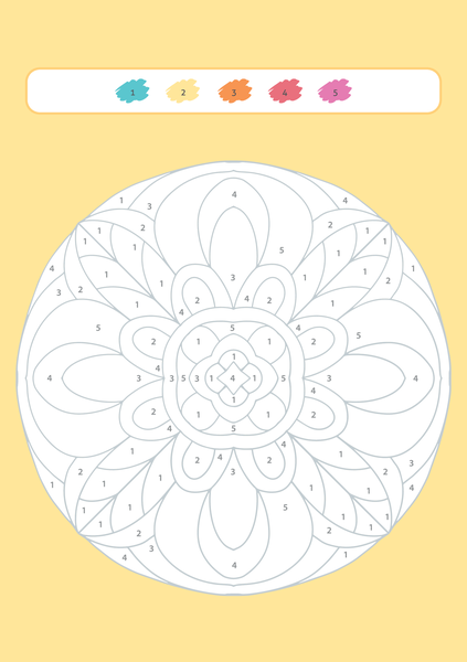 Mon bloc de coloriages magiques - Les chiffres, spécial mandalas