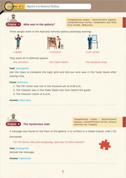 Énigmes in English 6e-5e