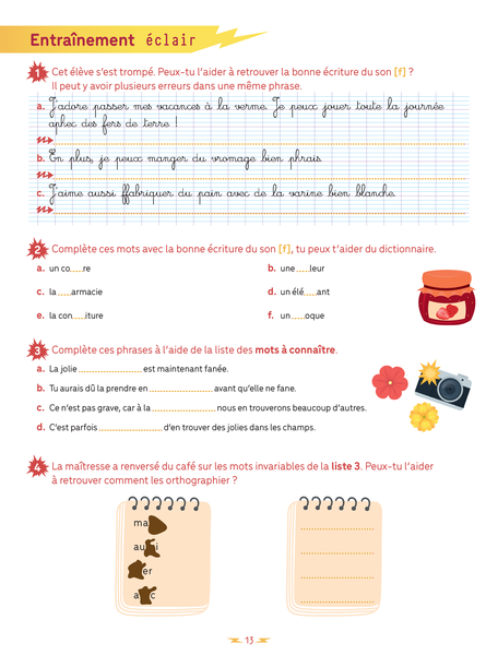 Dictées Flash - 5 minutes pour progresser, CE1-CE2