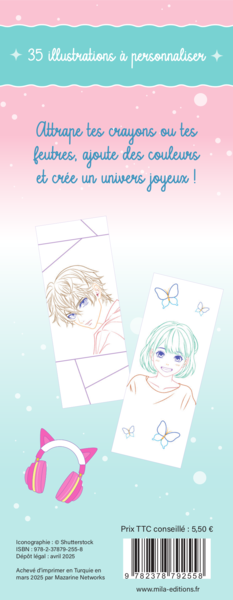 Univers mangas - Mes petites cartes à colorier