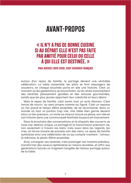 Mon carnet de recettes de famille à remplir
