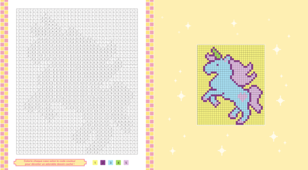 Mes adorables coloriages pixels - Licornes